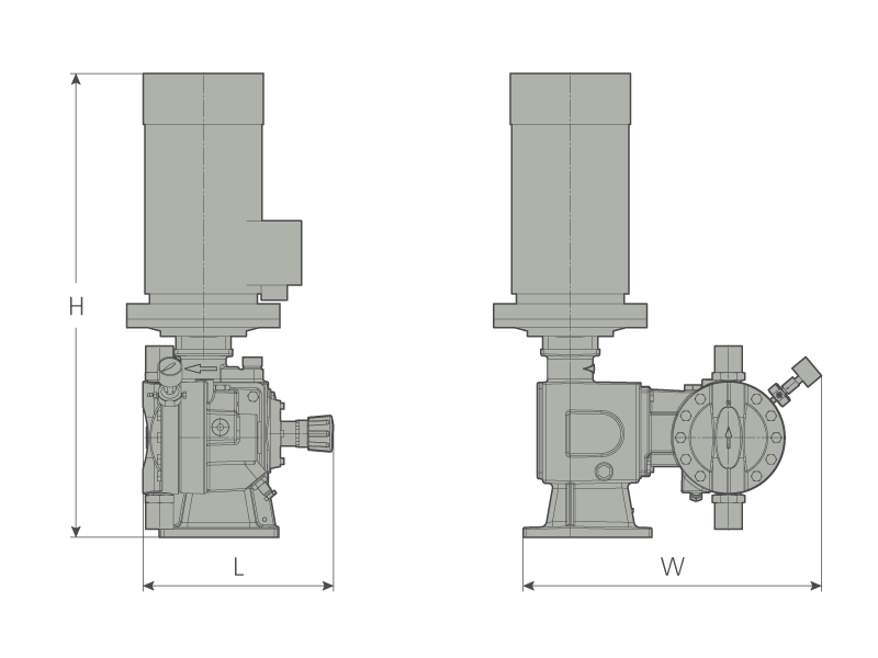 Assembly dimensions of LEWA ecosmart pump